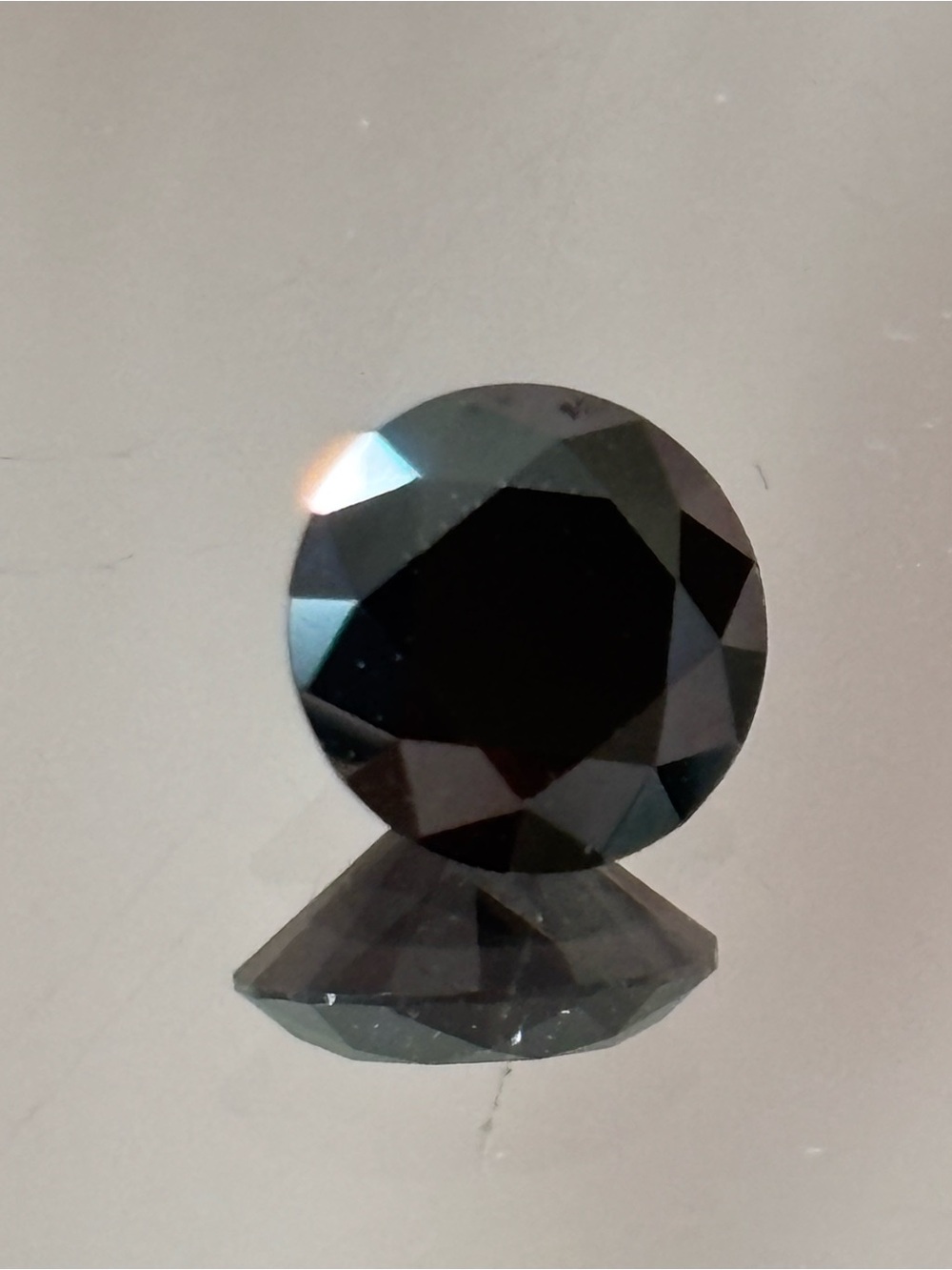 Round Faceted Black moissanite loose gemstone